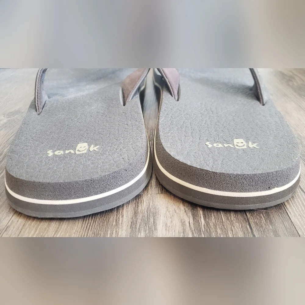 Sanuk Flip Flops Mens Sz 13 Brown - Picture 5 of 7
